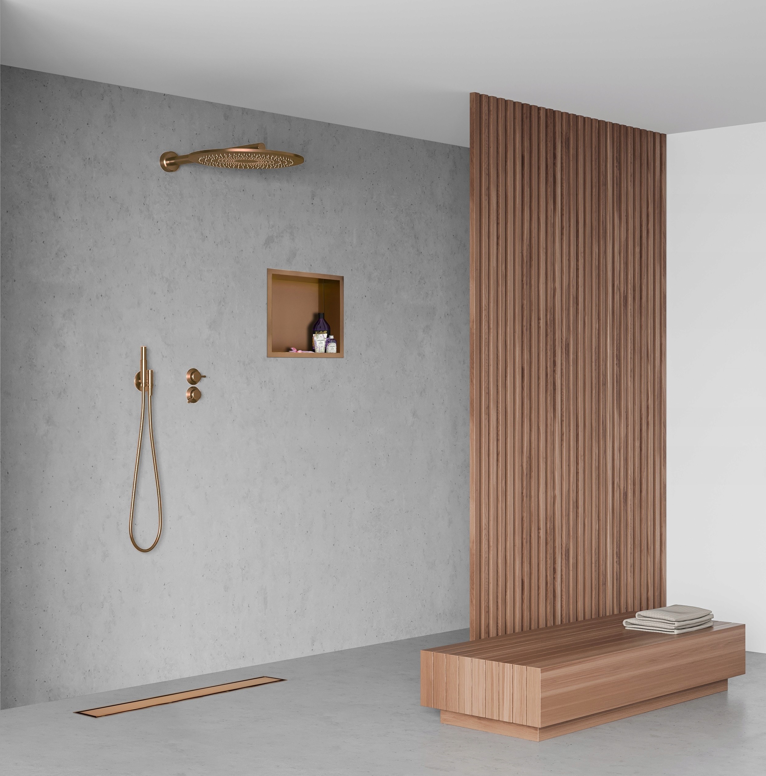 Nisa de dus Balneo Wall-Box, Fara rame, 30x30x7cm, Inox, Alb