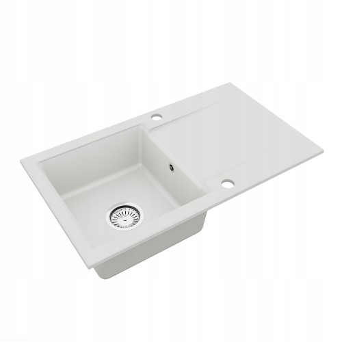 ZLEWOZMYWAK-GRANITOWY-Zlew-kuchenny-LUNA-76-76x44-cm-z-ociekaczem-bialy-Stan-opakowania-oryginalne