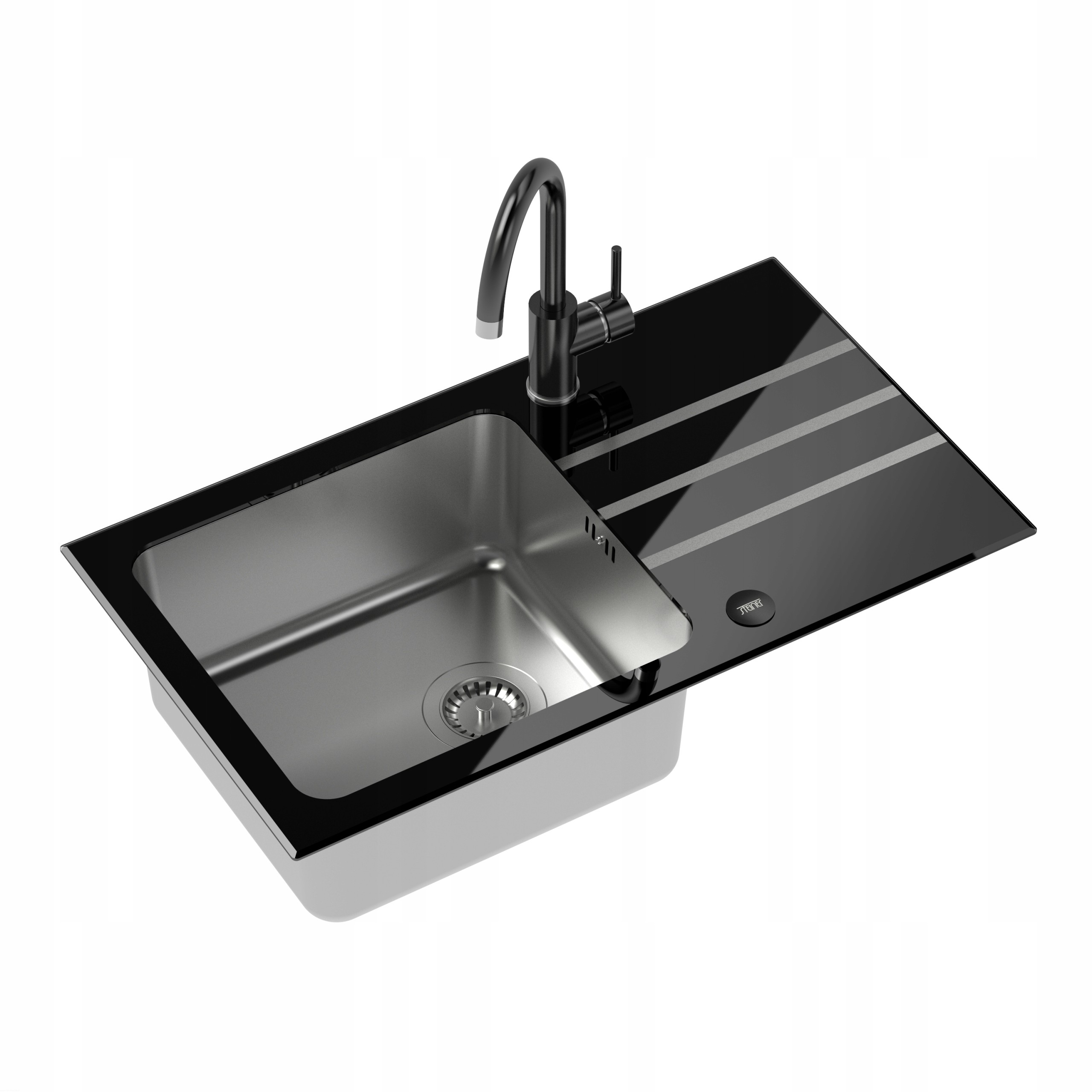 Zlewozmywaki szklane z baterią