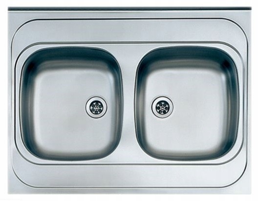 Zlewozmywaki stalowe nakładane 2 komorowe